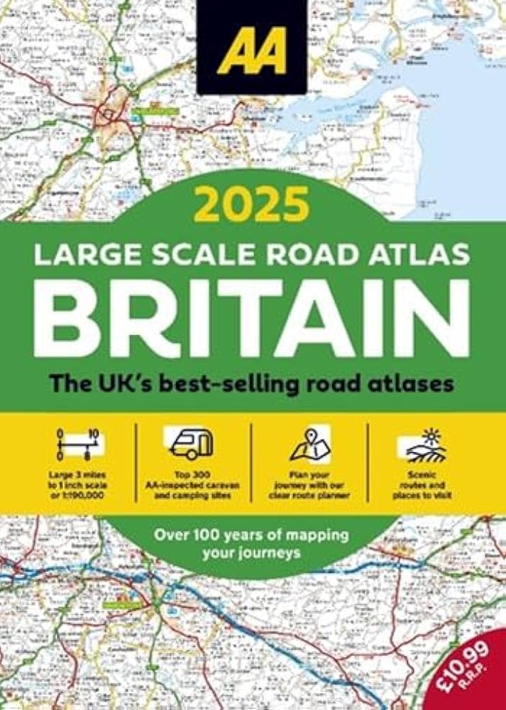 Road Atlas 2025年版 Large Scale Amazon.fr - 2025 Large Scale Road Atlas Britain (AA